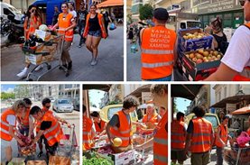 Greek-American volunteers in the farmers' markets of Athens & Thessaloniki