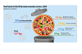 Σε 57 εκατ. τόνους τρόφιμα η συνολική σπατάλη τροφίμων στην Ε.Ε το 2020